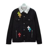 Chrome Hearts Shearling Panel Colorful Jacket - Charcoal 260825