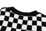 Louis Vuitton 26FW Checkerboard Colorful Embroidered Knit Cardigan - Gray 260901
