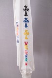 Chrome Hearts Round Neck Colorful Long Sleeve T-Shirt - White 260908