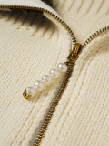 Louis Vuitton Color-Block Zip Knit Top - Cream 260908