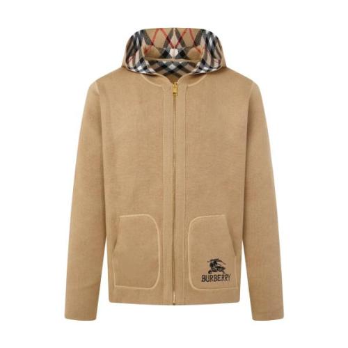 Burberry Check Logo Knit Jacket - Khaki 260908