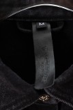 Chrome Hearts New Colorful Cross Leather Patch Denim Jacket - Charcoal 260908