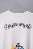Chrome Hearts Round Neck Colorful Long Sleeve T-Shirt - White 260908