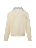 Louis Vuitton Color-Block Zip Knit Top - Cream 260908