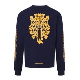 Chrome Hearts Sword Navy Blue Vine & Sword Long Sleeve T-Shirt 260915 - Charcoal 260915