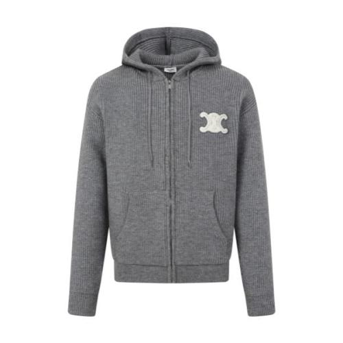 CELINE New Embroidered Hooded Zip Jacket - Black 260915
