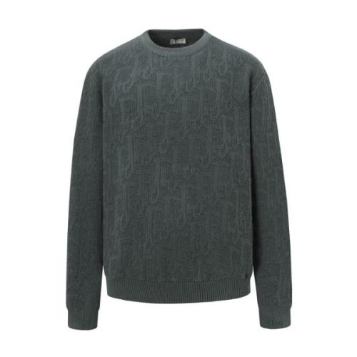 Dior Wool Jacquard Long Sleeve Sweater - Gray 260915