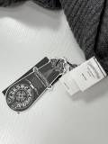 Chrome Hearts Wool Knit Embroidered Cross Leather Patch Zip Jacket - Dark Gray 260915