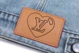 Louis Vuitton 26FW Gold Label Metal Logo CVD Skate Long Sleeve Washed Embroidered Denim Jacket - Cream 261013