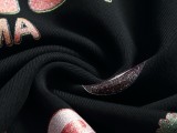 Fendi Hooded Logo Floral Print Long Sleeve Hoodie - Black 261013