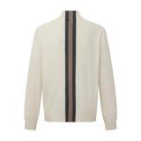 Gucci 26FW Vertical Stripe Striped Knit Long Sleeve Zip Jacket - Warm Gray 261013