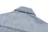 Louis Vuitton 26FW Gold Label Metal Logo CVD Skate Long Sleeve Washed Embroidered Denim Jacket - Cream 261013