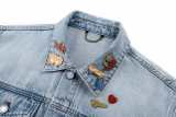 Louis Vuitton 26FW Gold Label Metal Logo CVD Skate Long Sleeve Washed Embroidered Denim Jacket - Cream 261013
