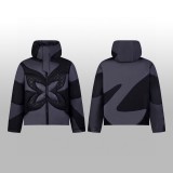Louis Vuitton Fall Winter Monogram Print Color-Block Hooded Long Sleeve Zip Down Jacket - Charcoal 261013
