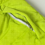Chrome Hearts Jacquard Quilted Snap Button Stand Collar Down Jacket - Olive 261013