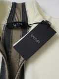 Gucci 26FW Vertical Stripe Striped Knit Long Sleeve Zip Jacket - Warm Gray 261013