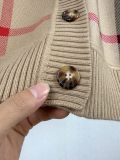 Burberry Classic Check V-Neck Long Sleeve Knit Cardigan - Olive 261020