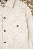 Gucci GG Jacquard Long Sleeve Denim Jacket - White 261020