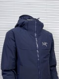 Arc'teryx Winter Macai Hooded Down Embroidered Logo Long Sleeve Jacket - Dark Gray 261020