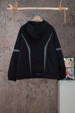 Balenciaga 26SS Embroidered Panel Logo Long Sleeve Hooded Jacket - Black 261020