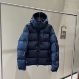 Ralph Lauren Winter Hooded Zip Quilted Pony Embroidered Down Jacket - Black 261020