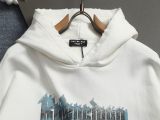 Balenciaga 26FW Lightning Eiffel Tower Graffiti Heavyweight Long Sleeve Embroidered Hooded Jacket - White 261020