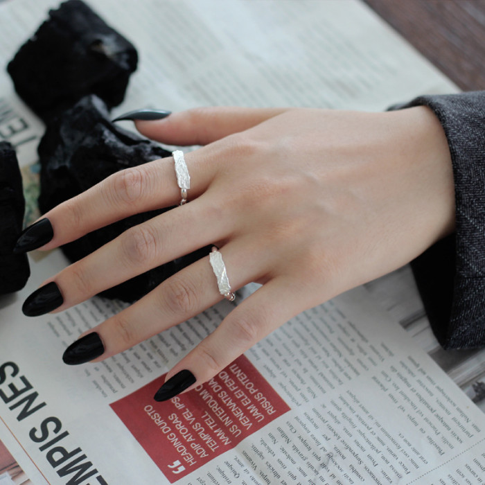Delicate 925 Sterling Silver Simple Texture Ring