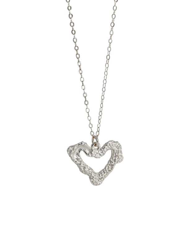 925 Sterling SilverHollow  Heart Minimalist Necklace