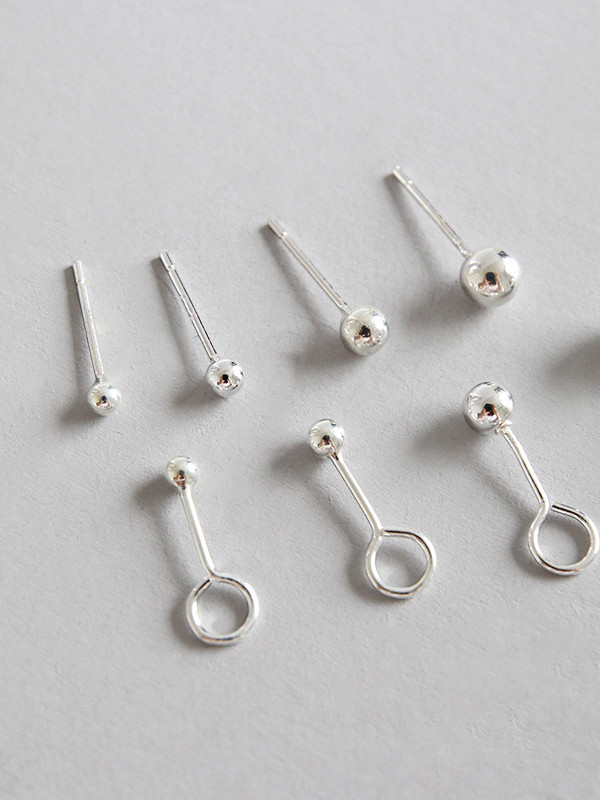 Sterling silver simple mini bean earrings