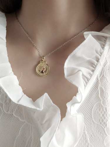 925 Sterling Silver Fashion moon and Sixpence Necklace Necklace