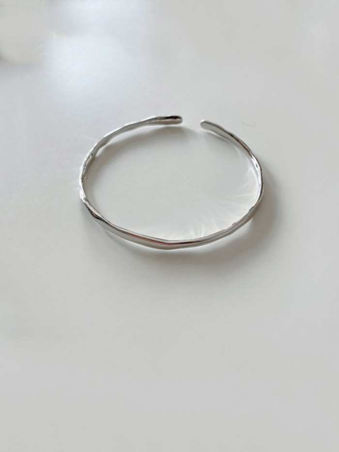 925 Sterling Silver Vintage Special Shaped Thin Bracelet Cuff Bangle
