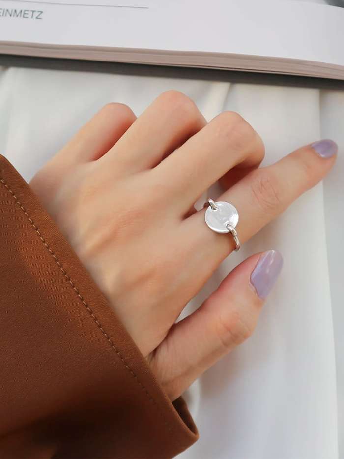925 Sterling Silver Smooth Round Minimalist Free Size Midi Ring