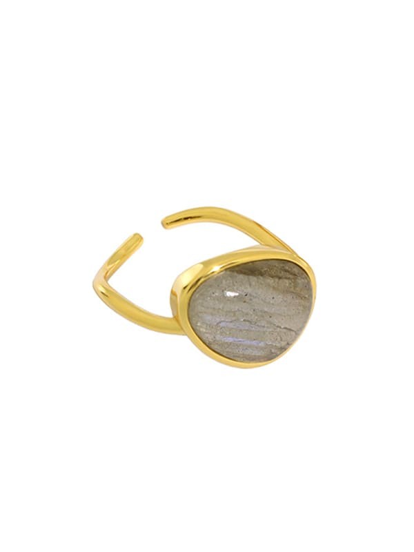 925 Sterling Silver Cats Eye Geometric Minimalist Band Ring
