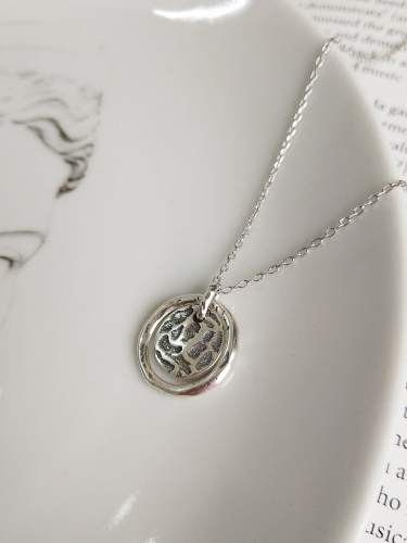 925 Sterling Silver Retro Style Necklace