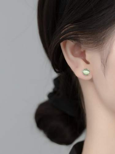 925 Sterling Silver Opal Geometric Cute Stud Earring