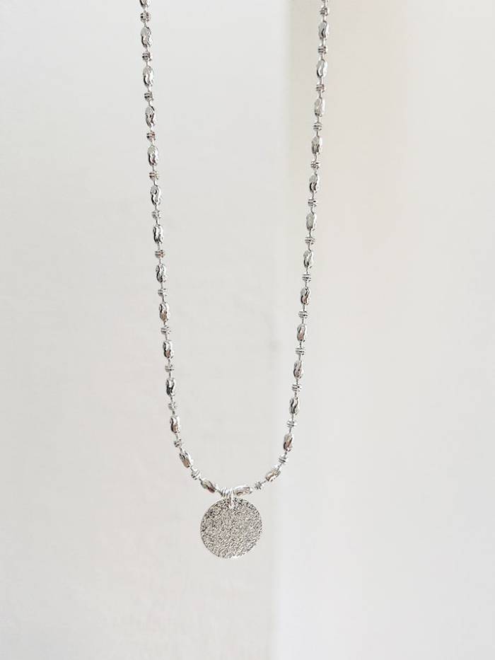 925 Sterling Silver Round Minimalist Bead Chain Necklace
