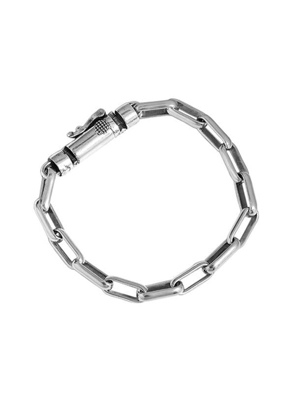 925 Sterling Silver Geometric Chain Vintage Link Bracelet