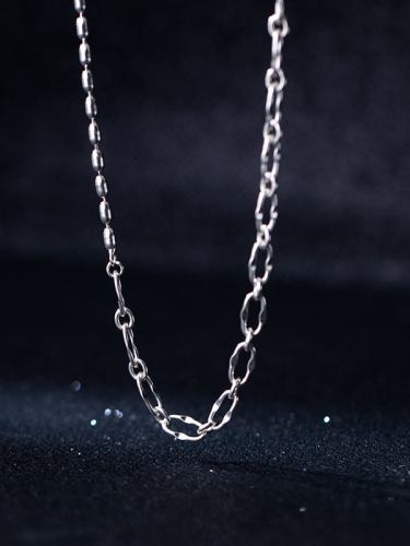 925 Sterling Silver  Hollow Geometric Chain Minimalist Necklace