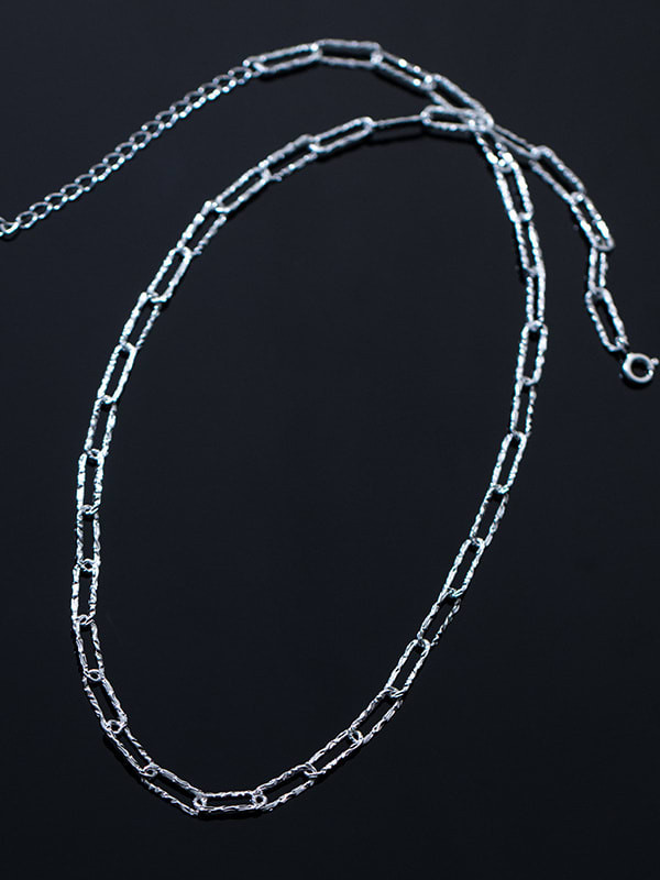 925 Sterling Silver  Irregular  Chain Minimalist Necklace