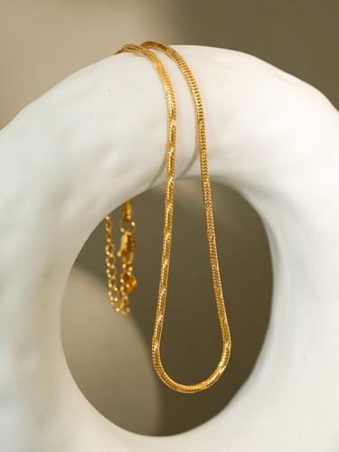 925 Sterling Silver irregular minimalist Snake Chain Necklace