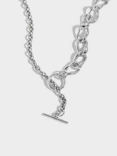 925 Sterling Silver Irregular Vintage Lariat Necklace