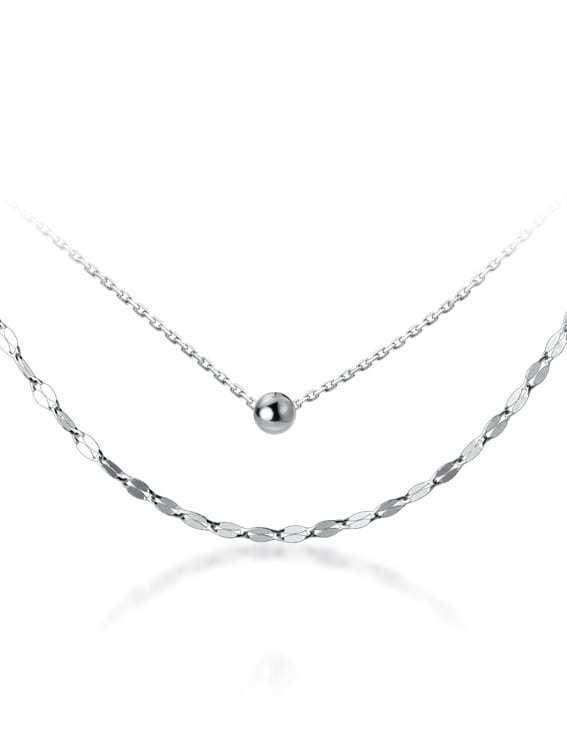 925 Sterling Silver Silver Minimalist Multi Strand Necklace