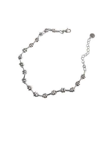 925 Sterling Silver With Platinum Plated Vintage Chain Lovers Bracelets