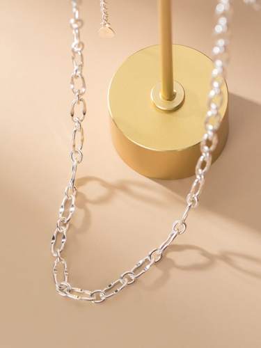 925 Sterling Silver Geometric Minimalist Chain Necklace