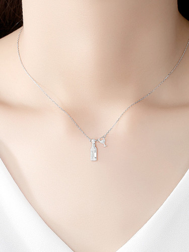 925 Sterling Silver With smooth Personality Irregular Necklaces