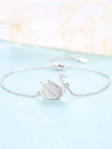 925 Sterling Silver With Glossy Simplistic  Swan Bracelets