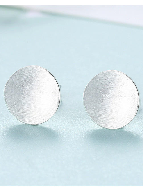925 Sterling Silver With Smooth Simplistic Round Stud Earrings