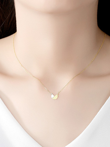 925 Sterling Silver With Smooth Simplistic  Two-color Plated Irregular Necklaces