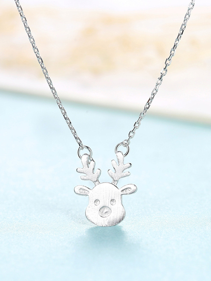 925 Sterling Silver With Smooth Personality Dog Necklaces