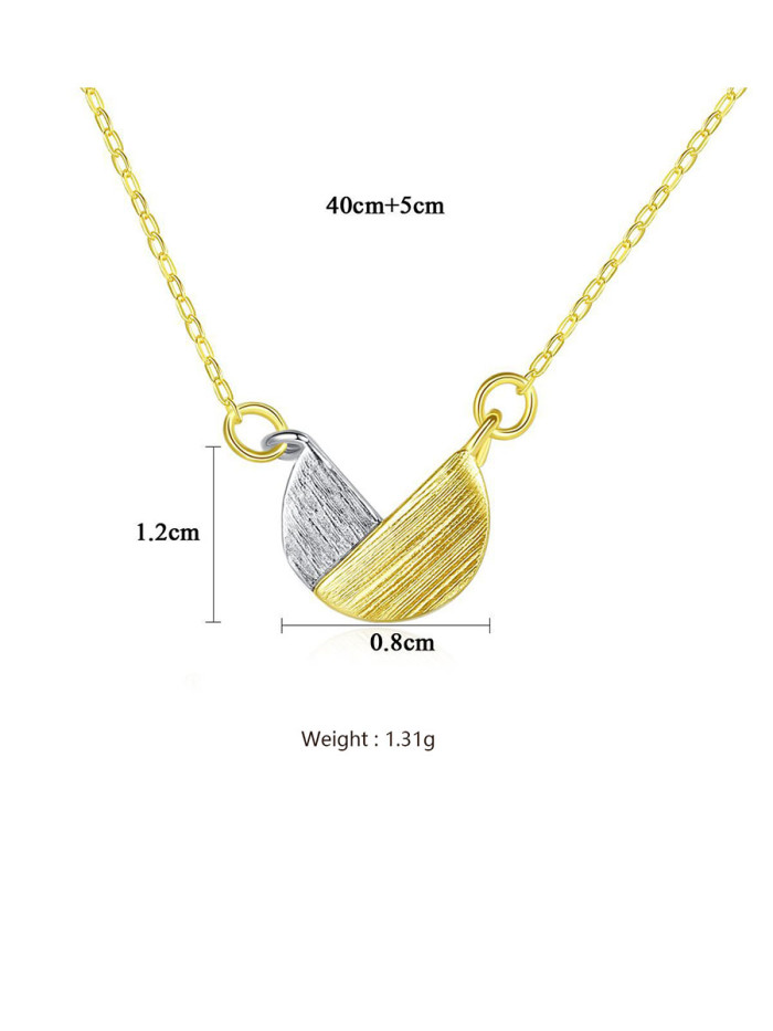 925 Sterling Silver With Smooth Simplistic  Two-color Plated Irregular Necklaces